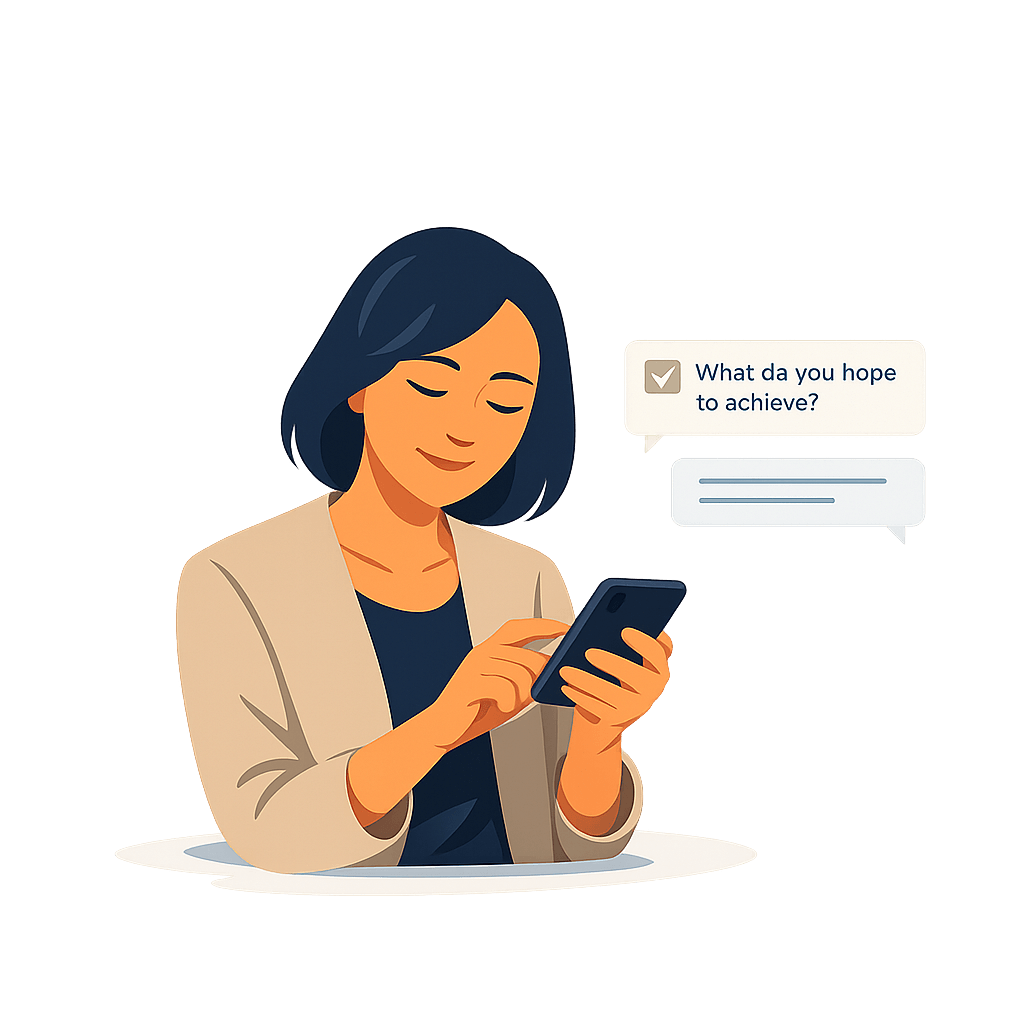 Participant orientation for a private mediation preparation link